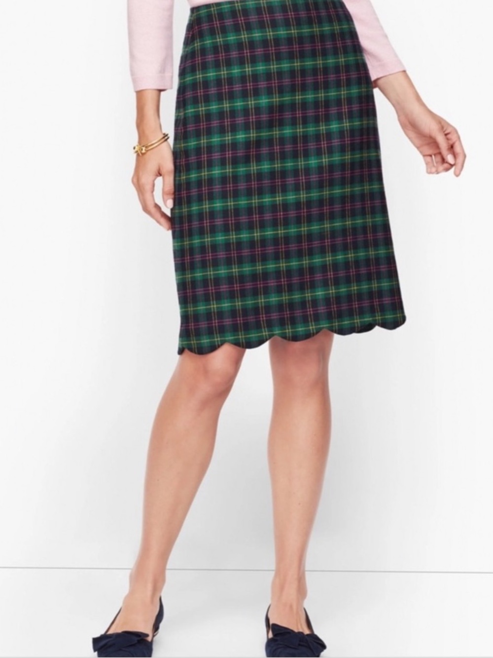 Talbots Tartan A-Line Wool Blend Skirt - Picture 4 of 10